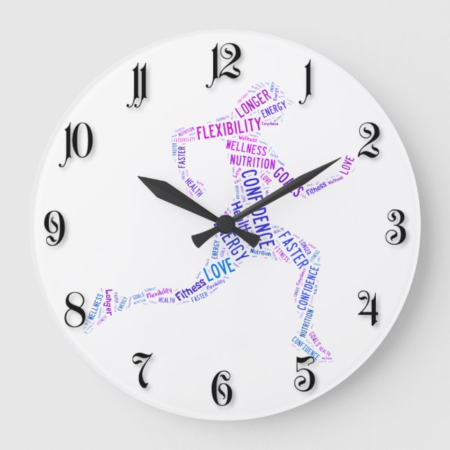 Running Girl Große Wanduhr (Vorderseite)