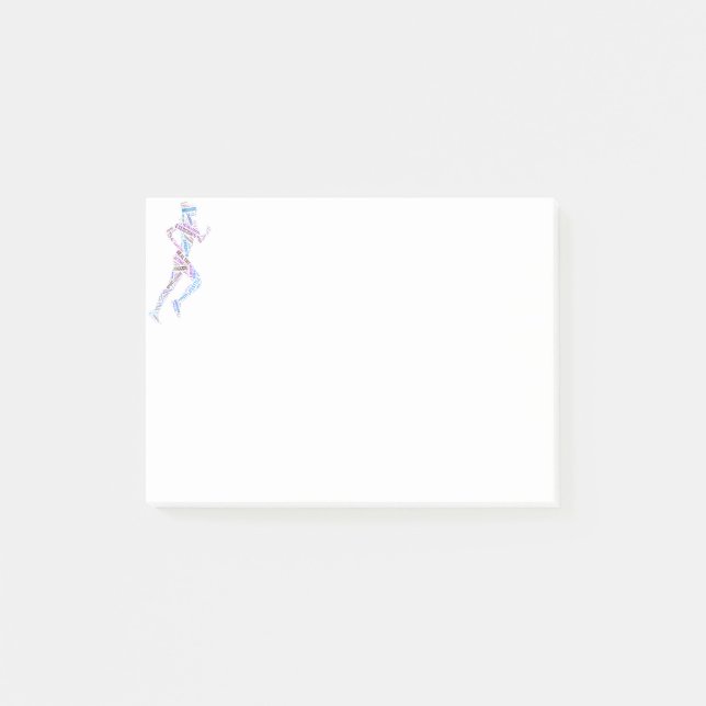 Running Girl Post-it Klebezettel (Vorderseite)