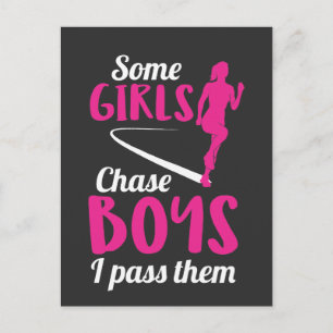 Running Girl Runner Marathon Woman Marathoner Postkarte