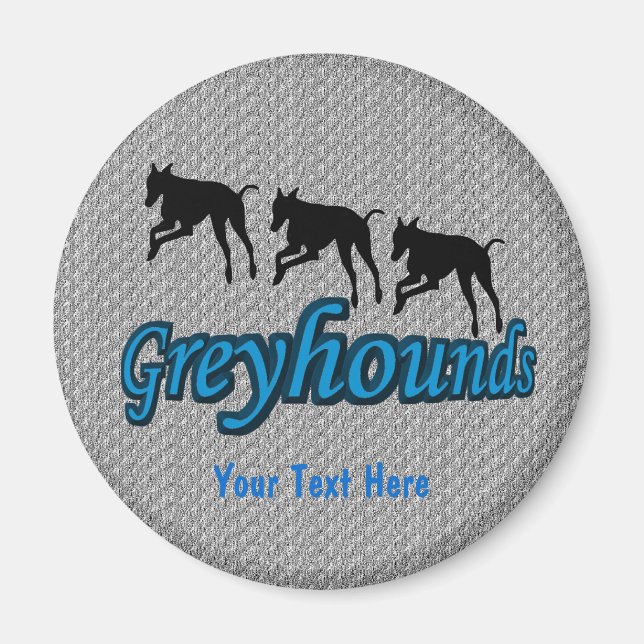 Running Greyhound Silhouetten Dog Magnet (Vorne)