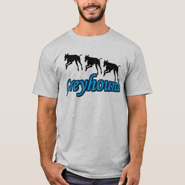 Running Greyhound Trio-Silhouetten T-Shirt (Vorderseite)