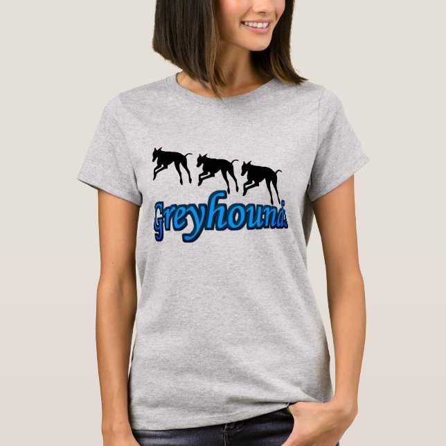 Running Greyhound Trio-Silhouetten T-Shirt (Vorderseite)