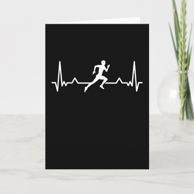 Running Heartbeat Runner Funny Gift Karte (Vorderseite)