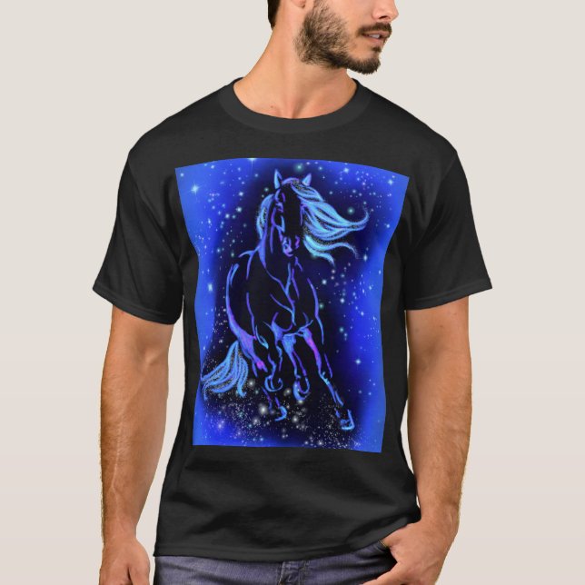 Running Horning T - Shirt Blue Moonlight Starry Ni (Vorderseite)