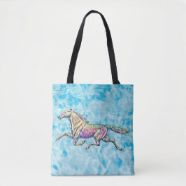 Running Horse Art Colorful Tote Bag