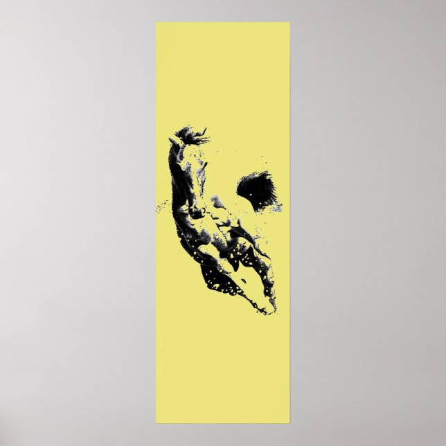 Running Horse Artwork Golden Yellowdoor Poster (Vorne)