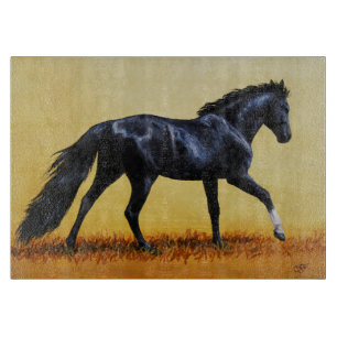 Running Horse Black Stallion Schneidebrett
