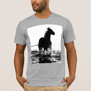 Running Horse Heather Gray Moderner Pop Kunst, Dic T-Shirt