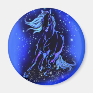 Running Horse Magnet Blue Starry Night