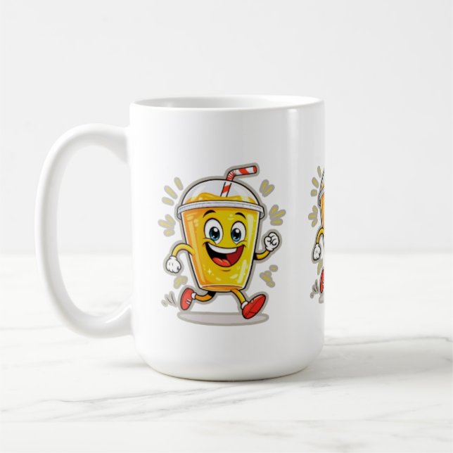 **Running Juice Cup Cartoon – Fun Street Drink Cha Kaffeetasse (Links)