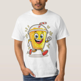 **Running Juice Cup Cartoon – Fun Street Drink Cha T-Shirt