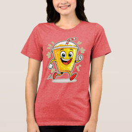 **Running Juice Cup Cartoon – Fun Street Drink Cha Tri-Blend Shirt
