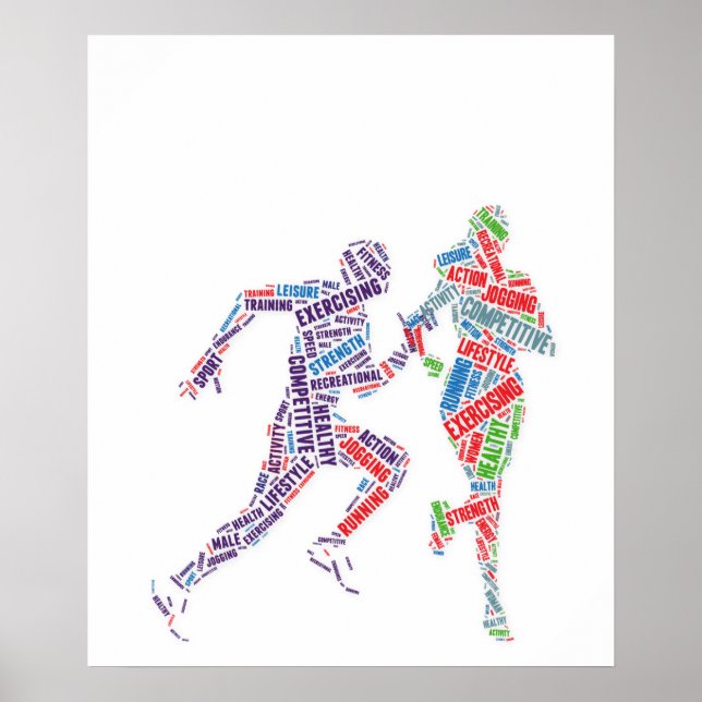 Running man and girl poster (Vorne)