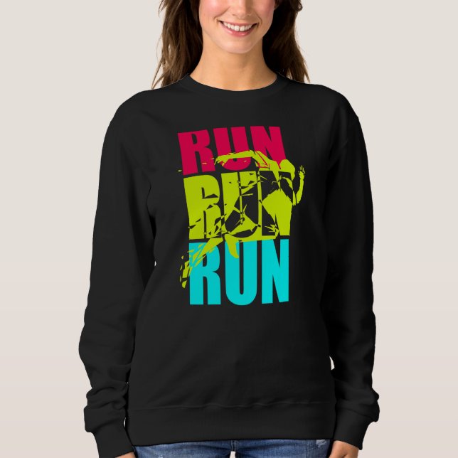 Running Man Graphic Cross Country Runner oder Jogg Sweatshirt (Vorderseite)