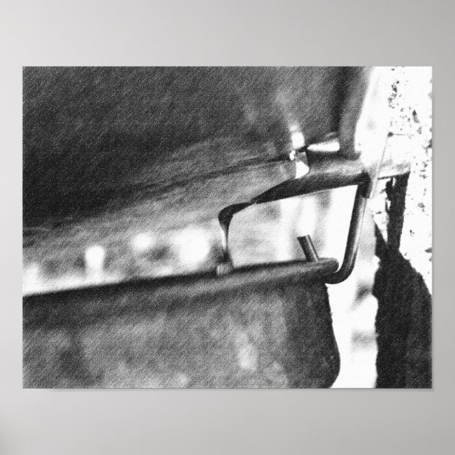 Running Maple Sap Bucket Black Pencil Art Poster (Vorne)