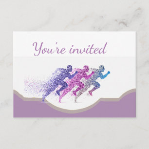 Running Marathon Runner Birthday Party Einladung