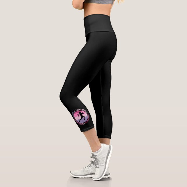 Running Mindset - Girly Runner Endurner Quote Capri Leggings (Links)
