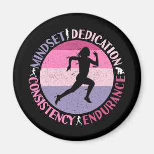 Running Mindset - Girly Runner Endurner Quote Magnet