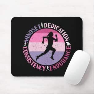 Running Mindset - Girly Runner Endurner Quote Mousepad