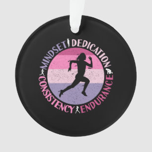 Running Mindset - Girly Runner Endurner Quote Ornament