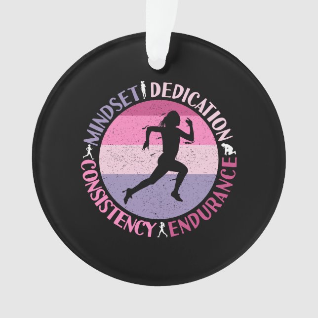 Running Mindset - Girly Runner Endurner Quote Ornament (Vorderseite)