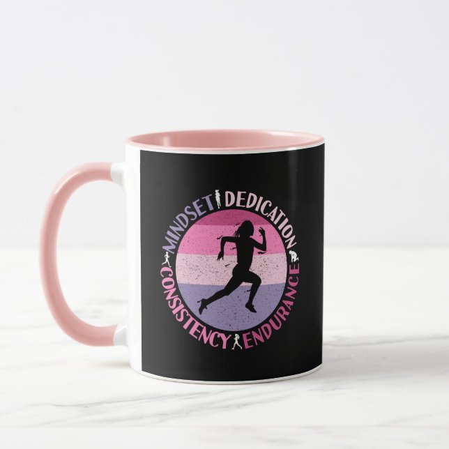 Running Mindset - Girly Runner Endurner Quote Tasse (Links)