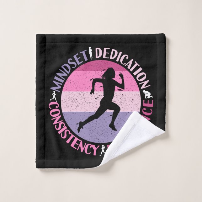 Running Mindset - Girly Runner Endurner Quote Waschlappen (Waschlappen)