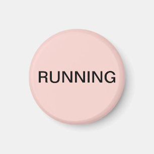 Running minimum blush pink dishwasher magnet
