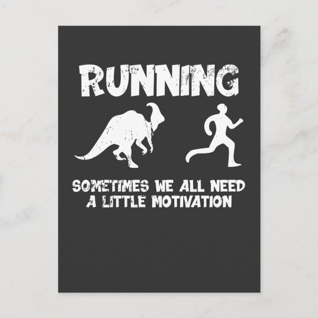 Running Motivation Dinosaurs Runner Dino Postkarte (Vorderseite)