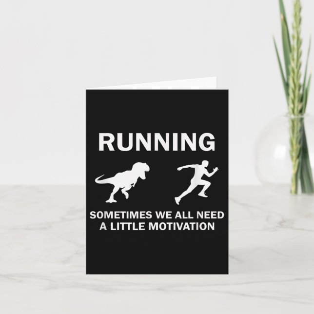 Running Motivation Raptor Chase Funny Dinosaur  Karte (Vorderseite)
