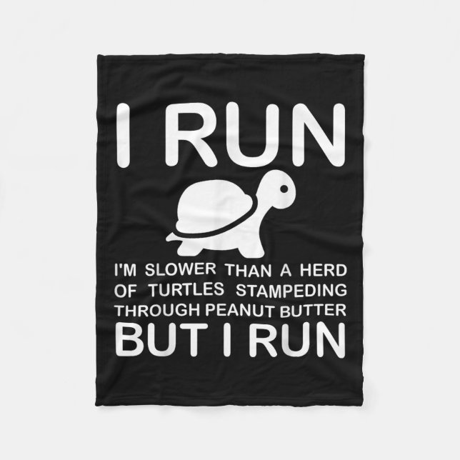 Running Motivation Turtle  Fleecedecke (Vorderseite)