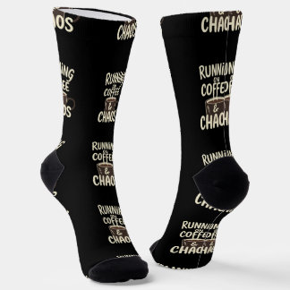 Running on Coffee and Chaos Funny Lifestyle Art Socken