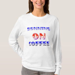 Running On Coffee Retro-Energie-Typografie-Design T-Shirt