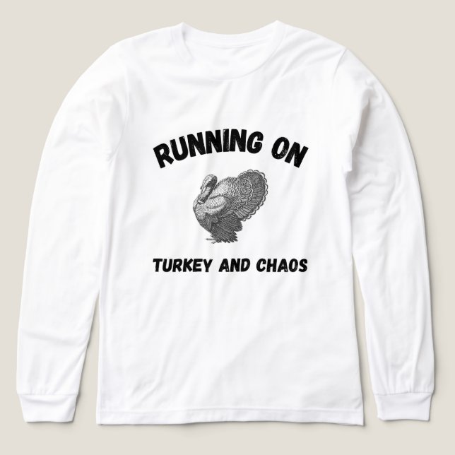 Running on Turkey and Chaos | Funny Thanksgiving  Tri-Blend Shirt (Design Vorderseite)