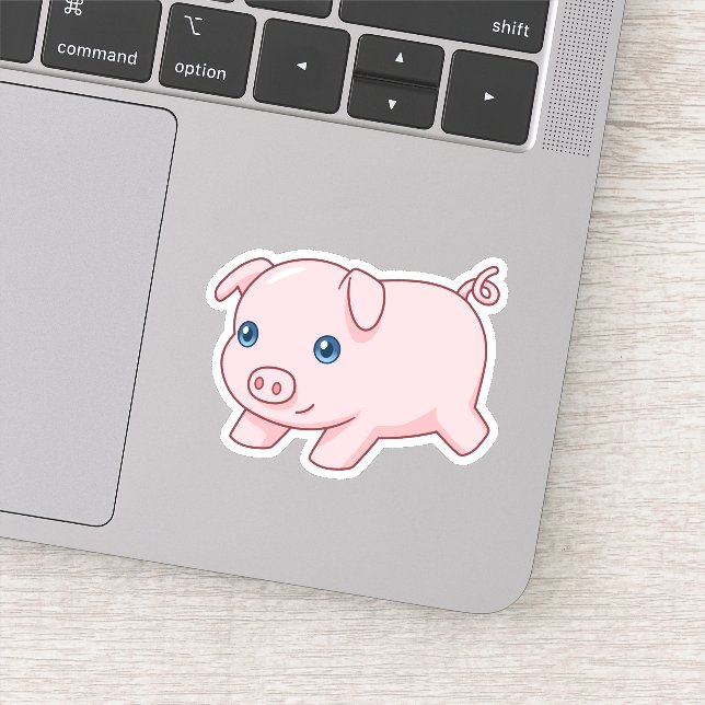 Running Pig, Adorable Piglet Aufkleber (Detail)
