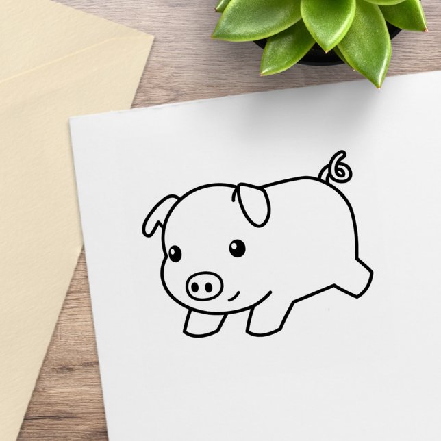 Running Piglet Pig Gummistempel (Von Creator hochgeladen)