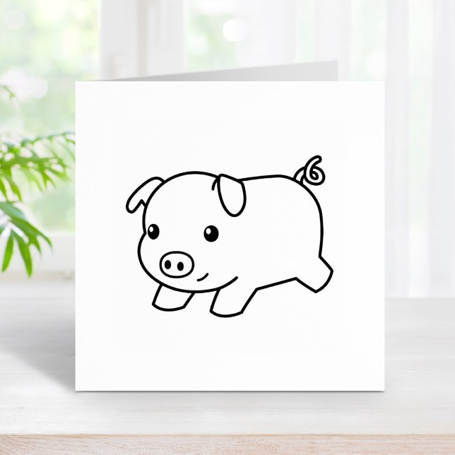 Running Piglet Pig Gummistempel (Von Creator hochgeladen)