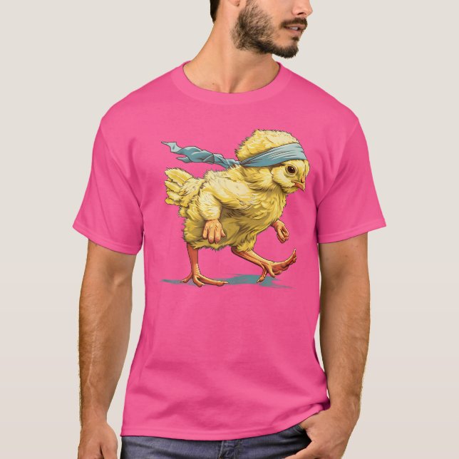 Running Poultry With Headband T-Shirt (Vorderseite)