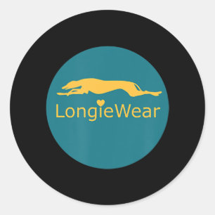 Running Retired Racing Greyhound Longie Wear Runder Aufkleber