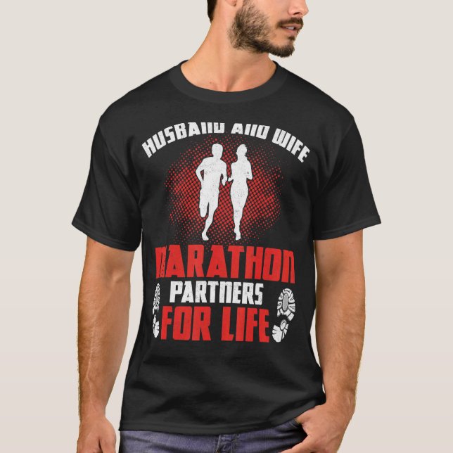 Running Runner Half Marathon Hochzeit Husb T-Shirt (Vorderseite)