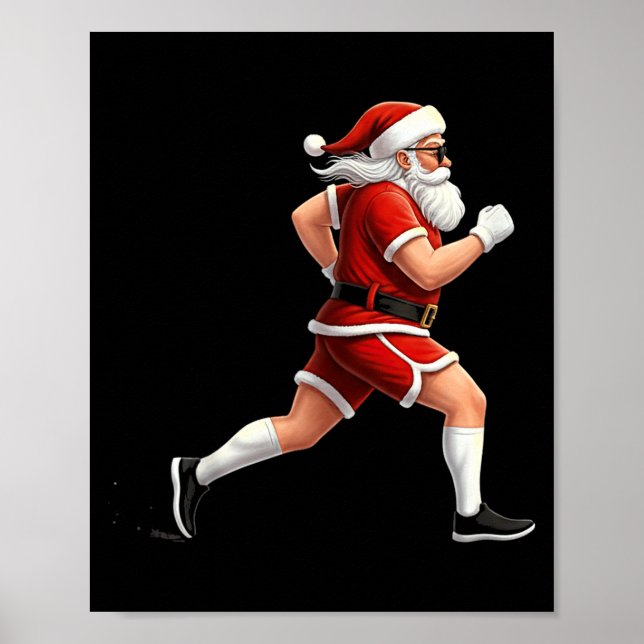 Running Santa Christmas Graphic Runner Run Maratho Poster (Vorne)
