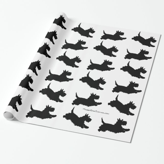 Running Scottish Terriers Geschenkpapier (Ungerollt)