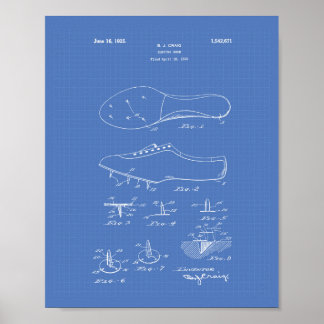 Running Shoe 1925 Patent Art Blueprint Poster