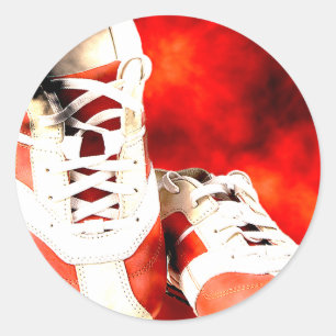 Running Shoes Runner Athlete Grunge Style Runder Aufkleber