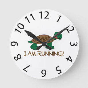 Running Tortoise Clock Runde Wanduhr