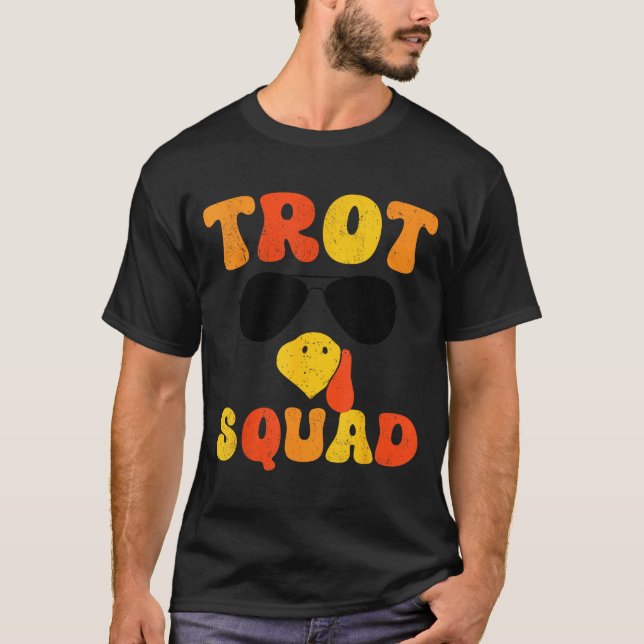 Running Turkey Sungles Trot Squad Thanksgiving  T-Shirt (Vorderseite)