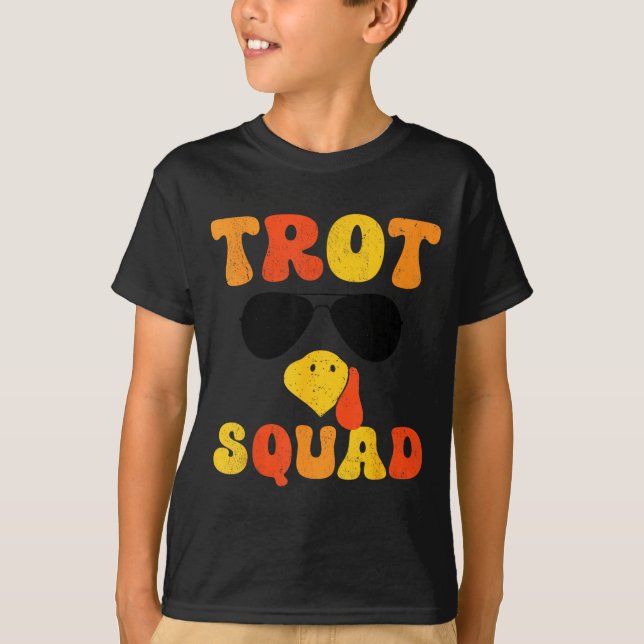Running Turkey Sungles Trot Squad Thanksgiving  T-Shirt (Vorderseite)