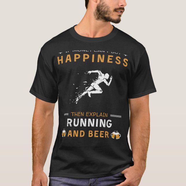 Running und Bier glücklich | Funny Running Lover T-Shirt (Vorderseite)