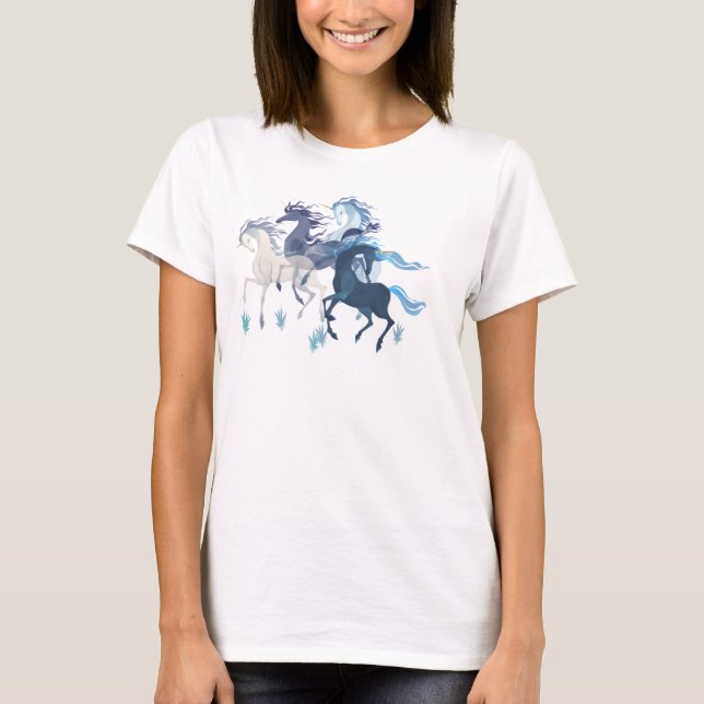 Running Unicorns, elegant oben T-Shirt (Vorderseite)