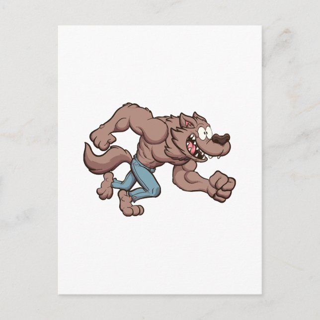 Running Werewolf Postkarte (Vorderseite)